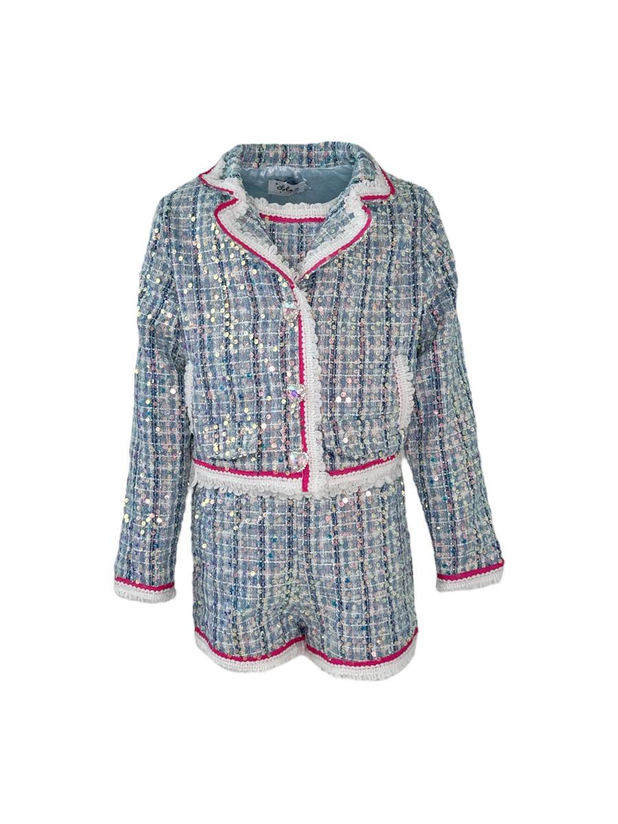 3-in-1 Blue Plaid Coco Suit