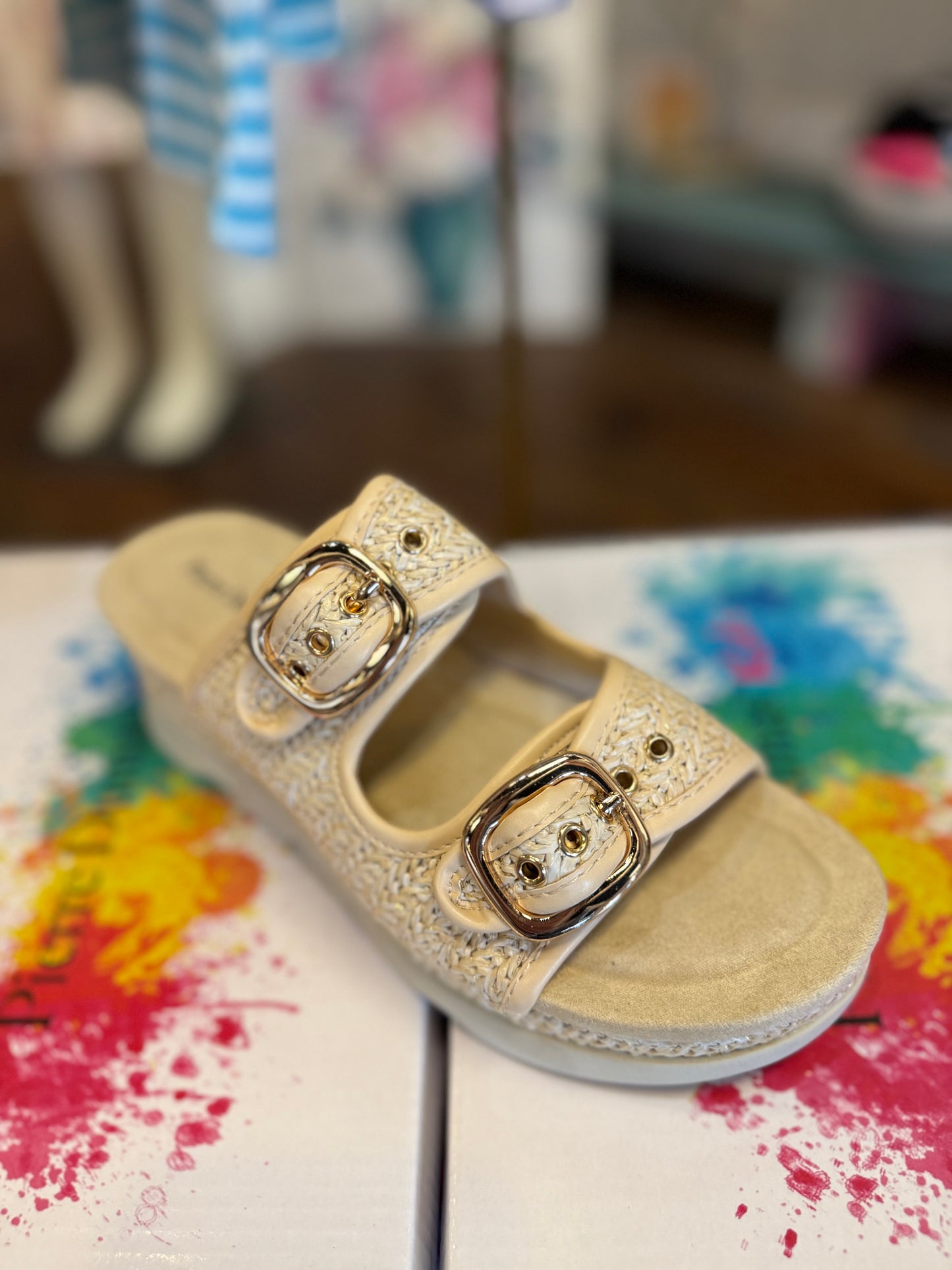 Raffia Sandal Wedge