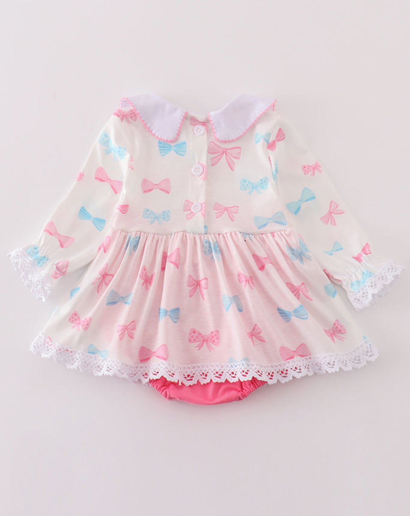 PINK BOW EMBROIDERY GIRL BUBBLE