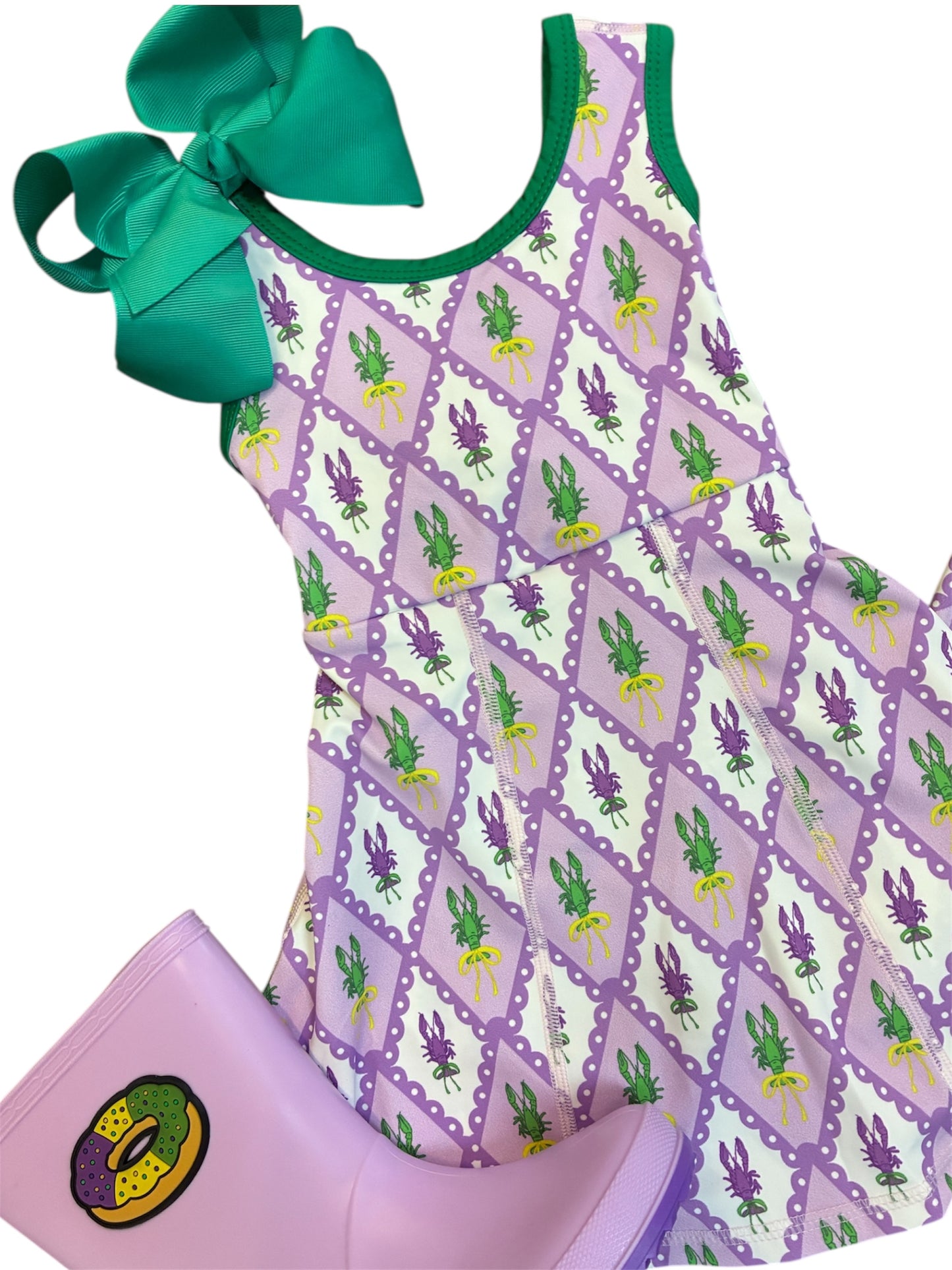 Crawfish Kids Girls Mardi Gras Athletic Dress
