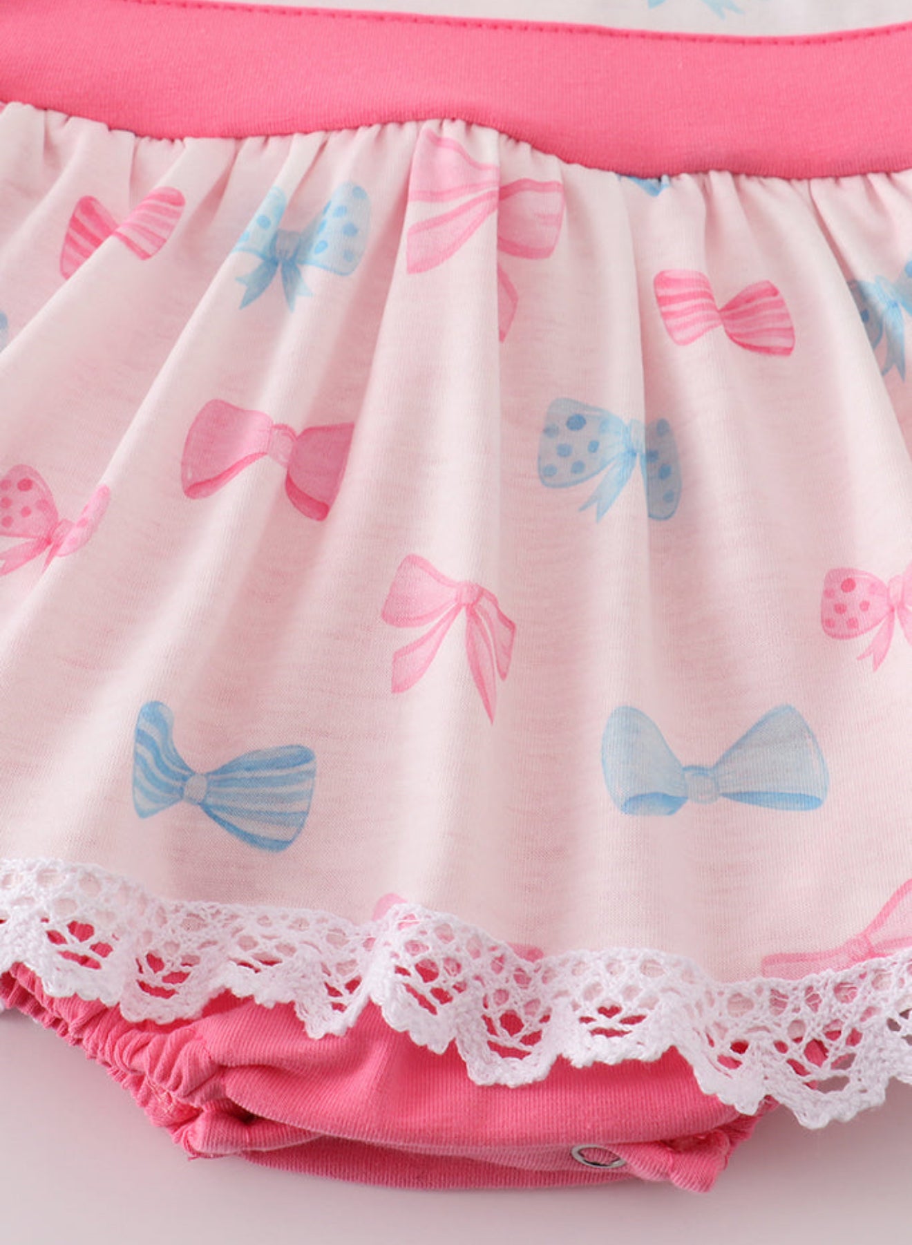 PINK BOW EMBROIDERY GIRL BUBBLE