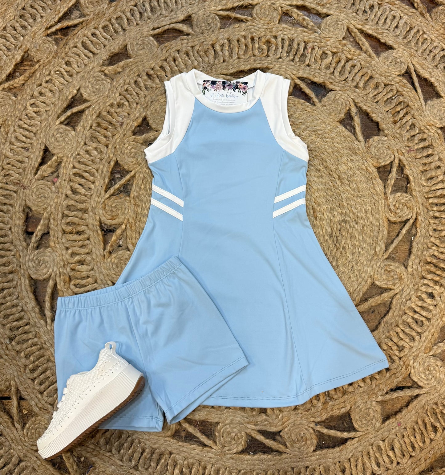 Miley Athletic Dress in Blue & White