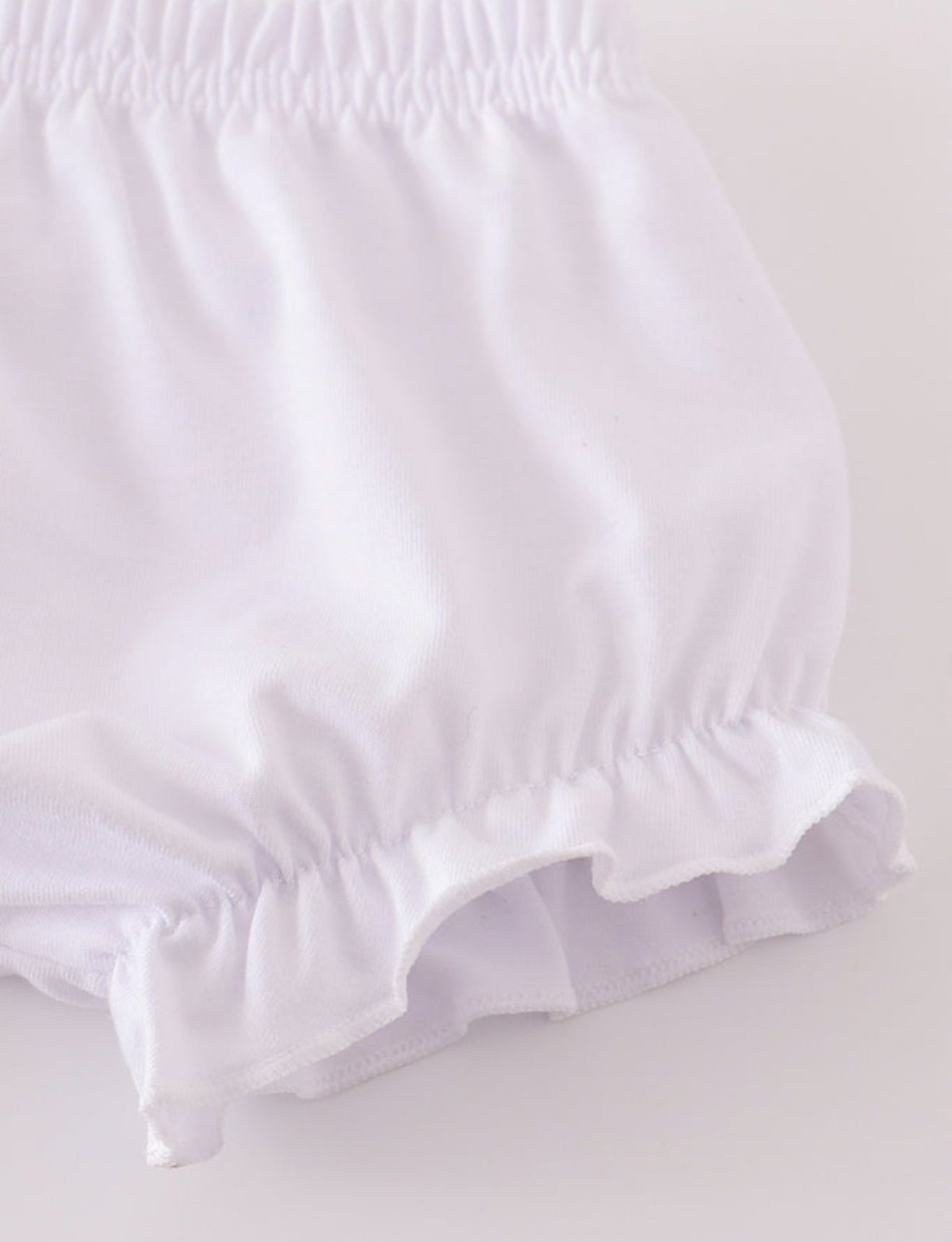 BLUE STRIPE SEERSUCKER RUFFLE BLOOMER SET