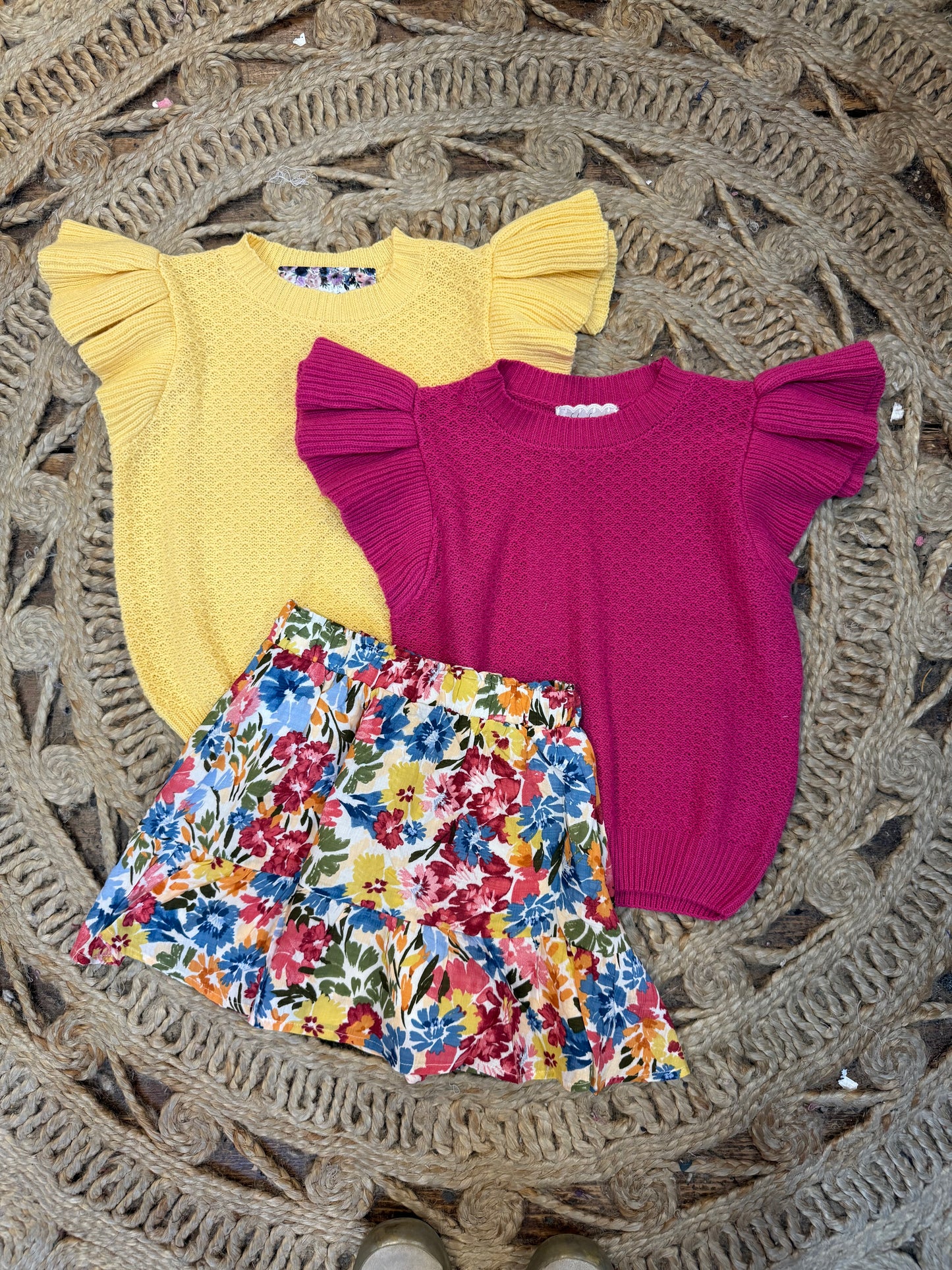 TWEEN NATURE'S PALETTE MINI SKIRT W RUFFLE HEM