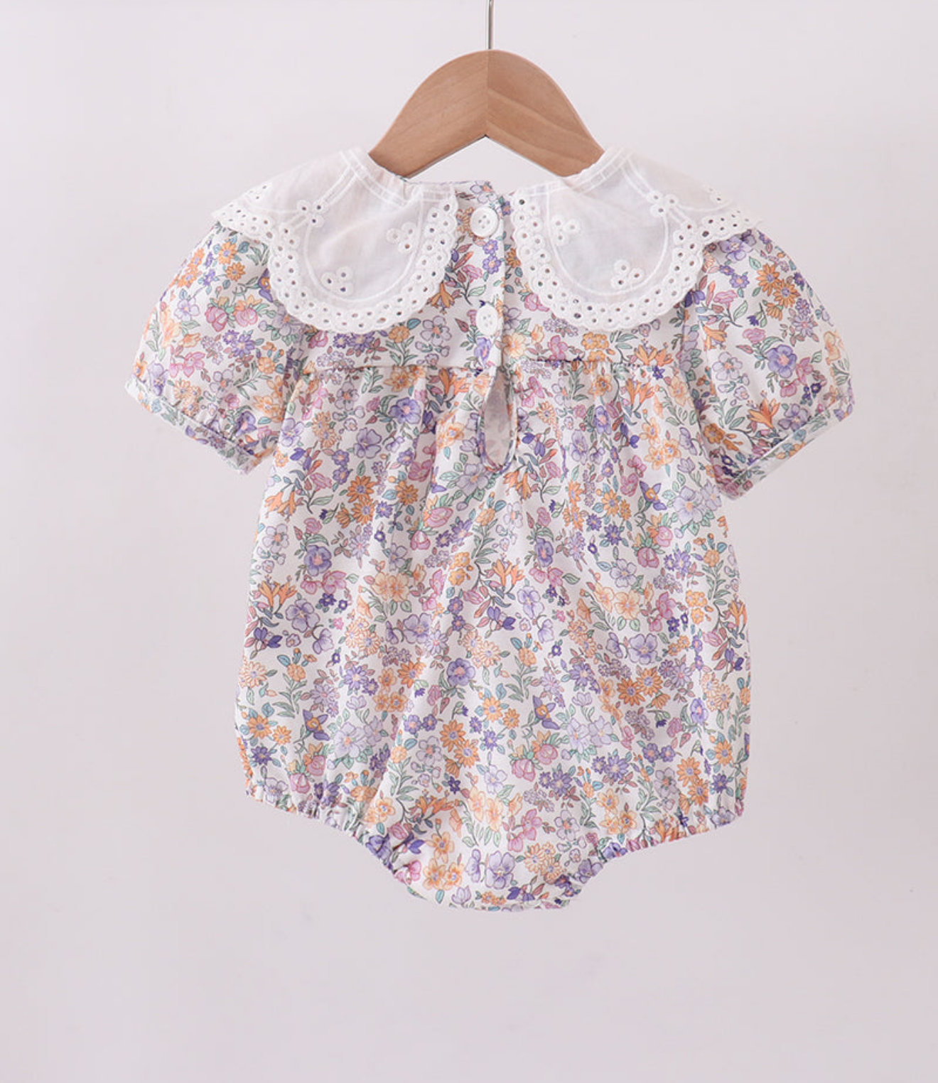PURPLE FLORAL WOVEN LACE BUBBLE