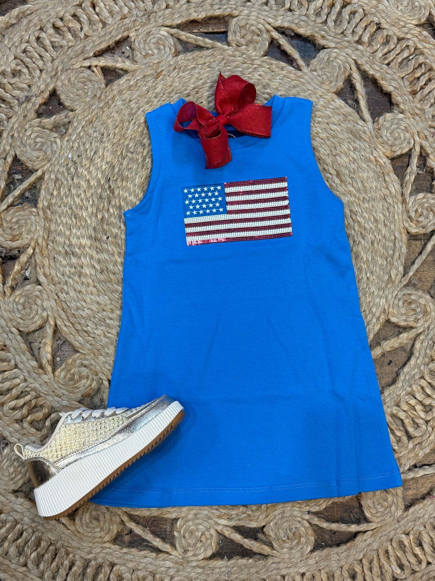 Flag Applique Tank Dress