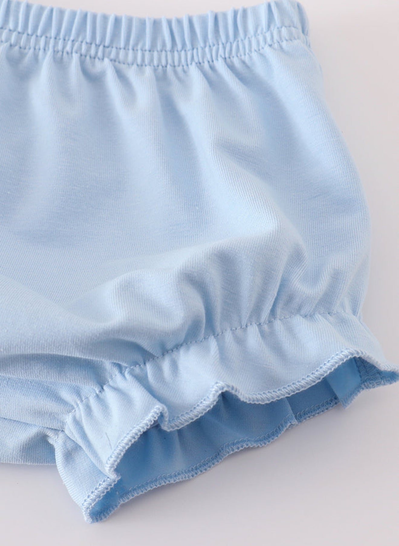 BLUE FLORAL PRINT RUFFLE BLOOMER SET