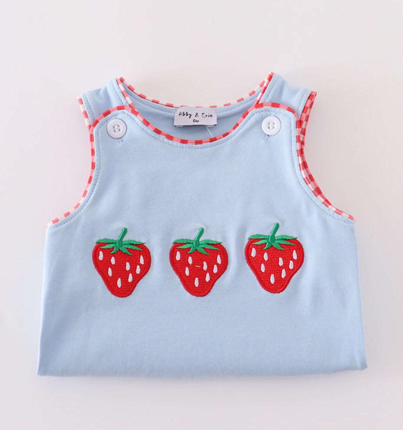 BLUE STRAWBERRY EMBROIDERY BUBBLE