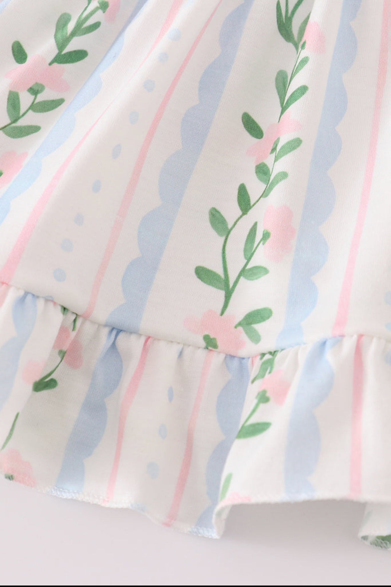 BLUE FLORAL PRINT RUFFLE BLOOMER SET