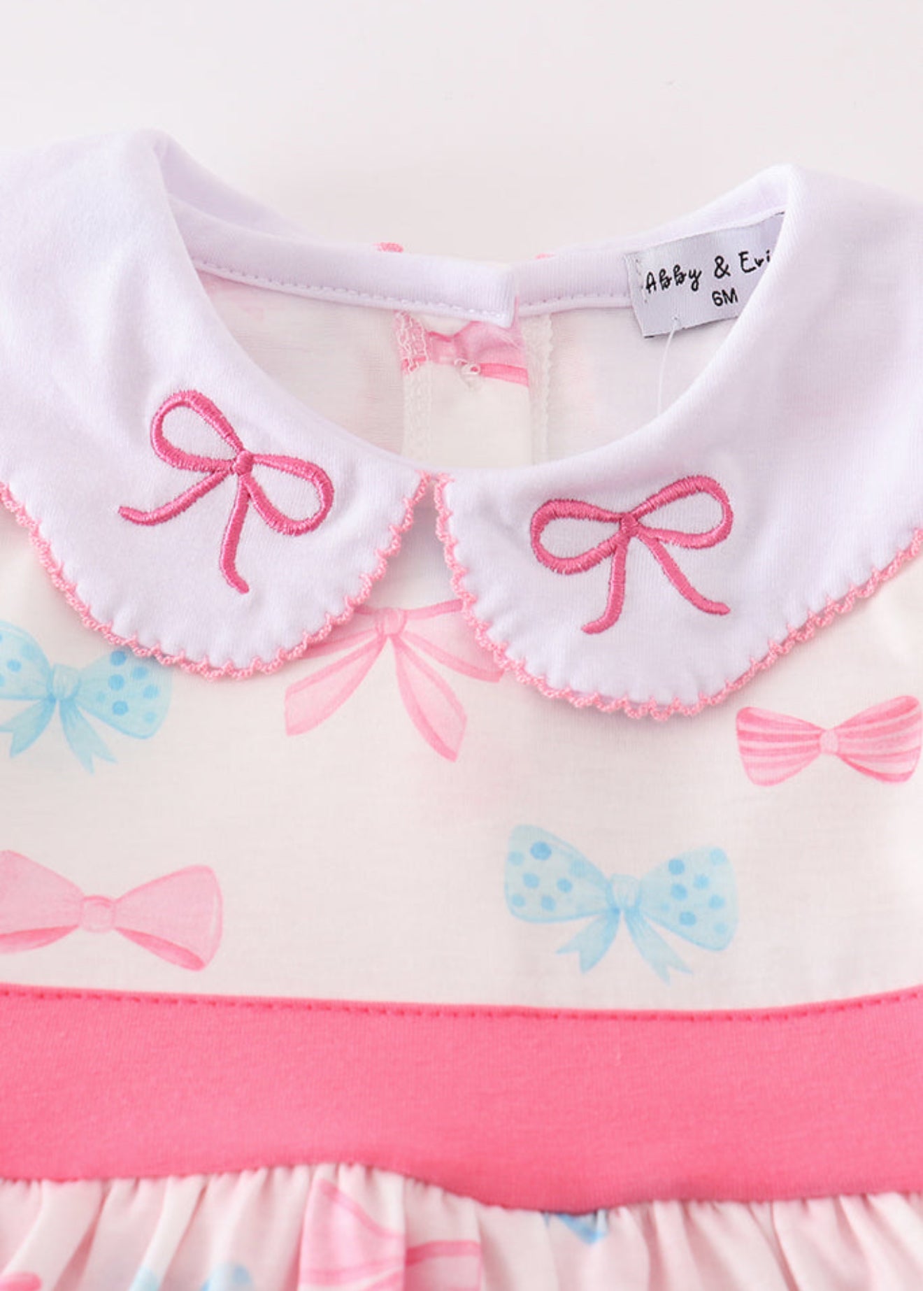 PINK BOW EMBROIDERY GIRL BUBBLE