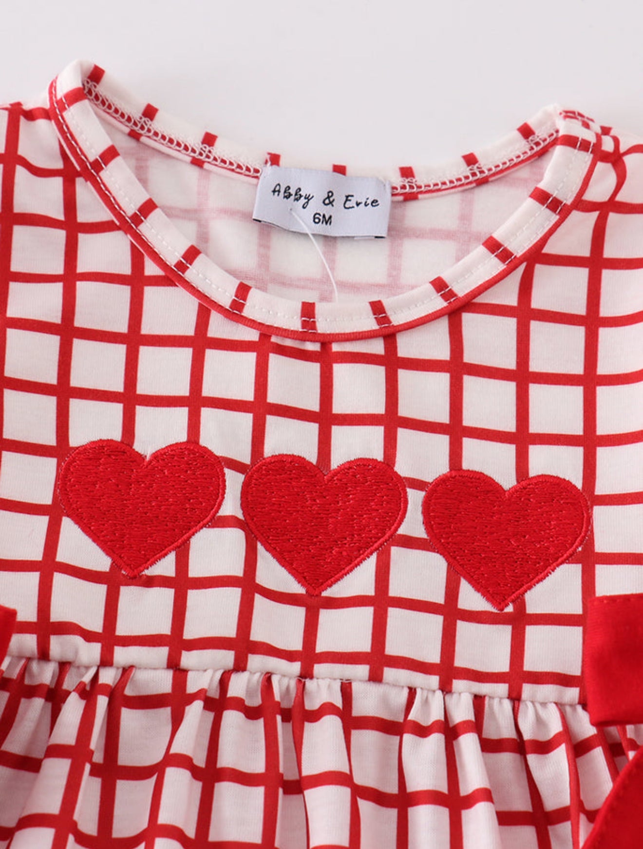 RED VALENTINE'S DAY HEART EMBROIDERY GIRL BLOOMER SET