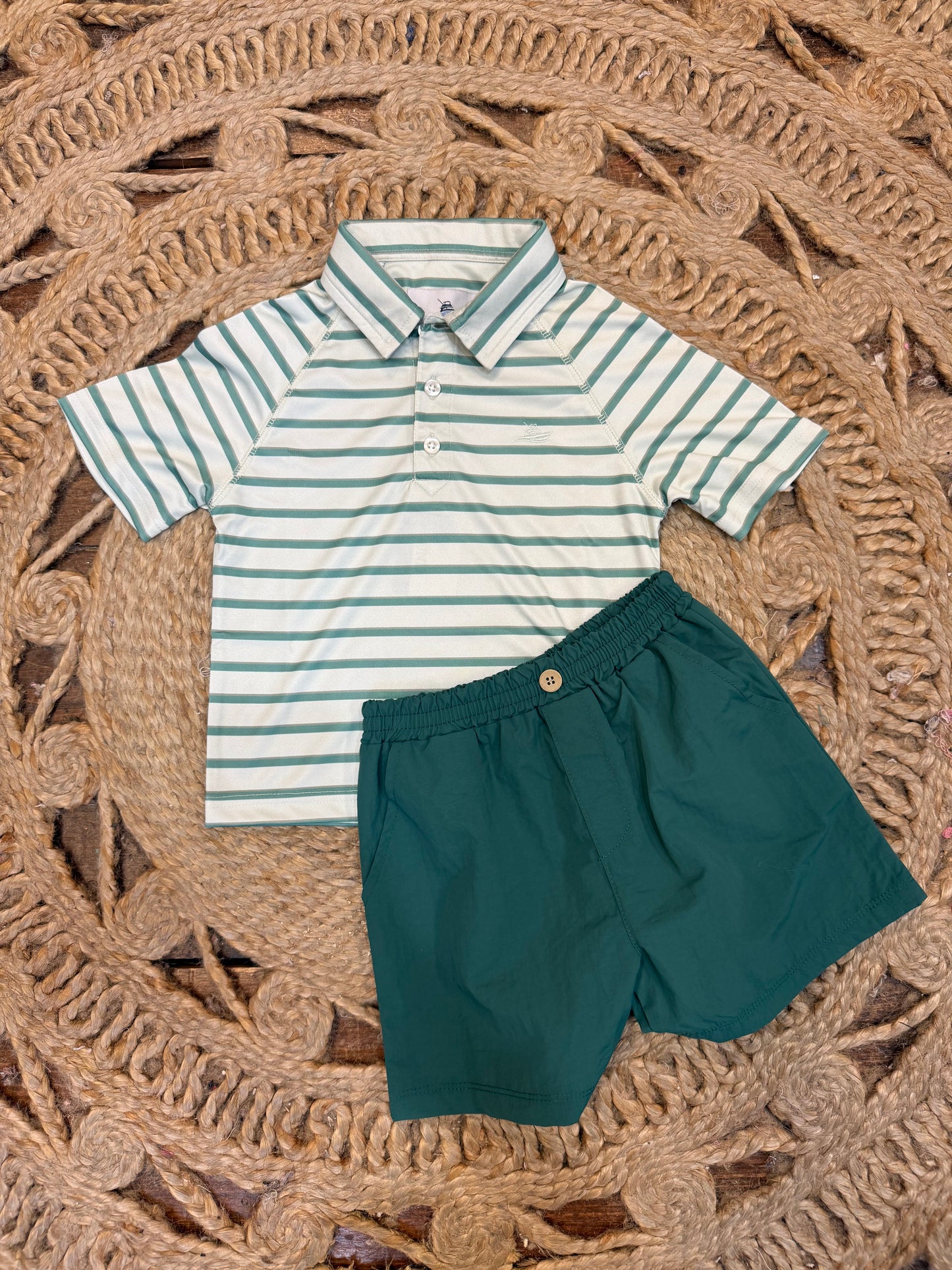 Aqua/Green/Lichen Performance Polo