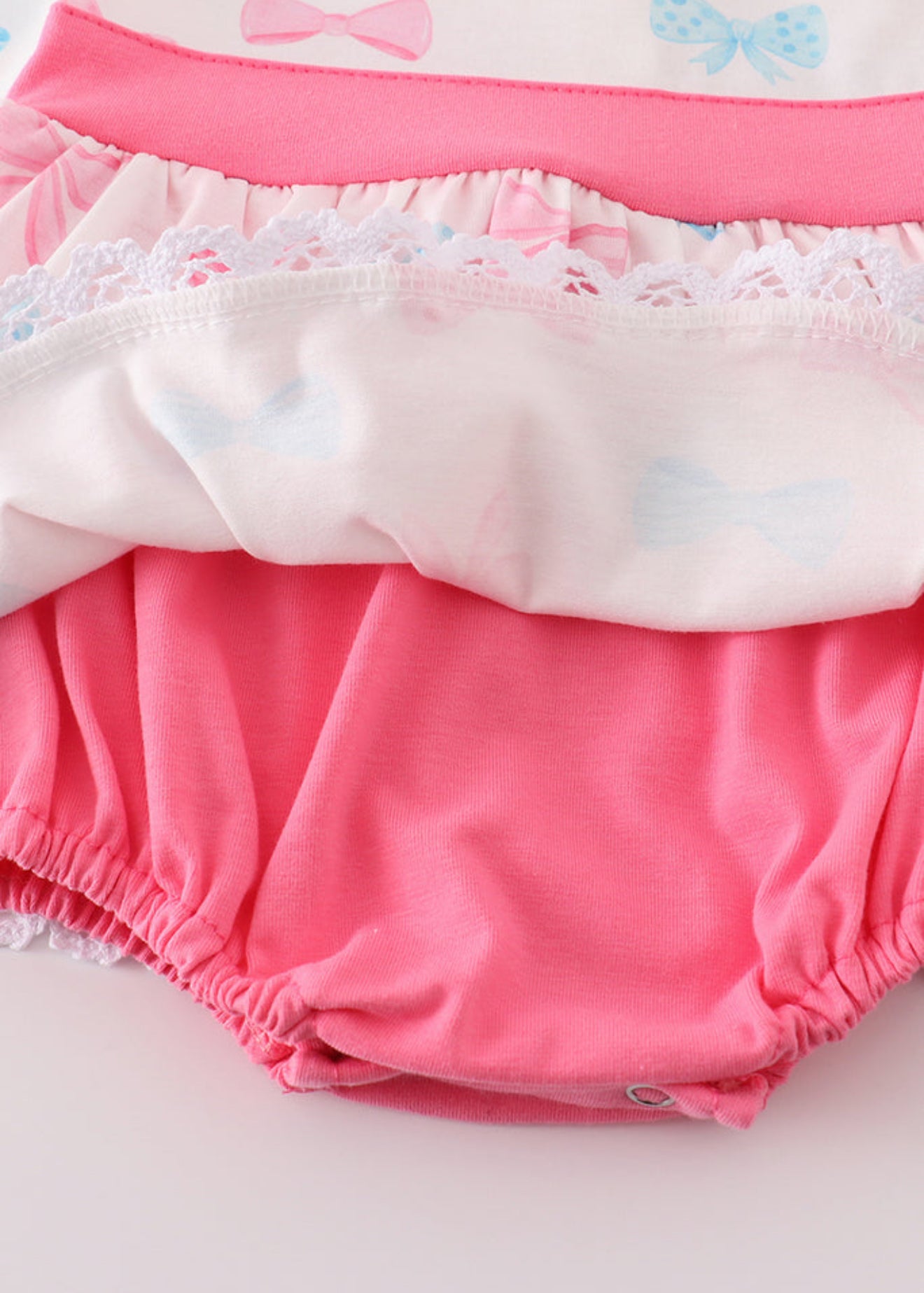 PINK BOW EMBROIDERY GIRL BUBBLE