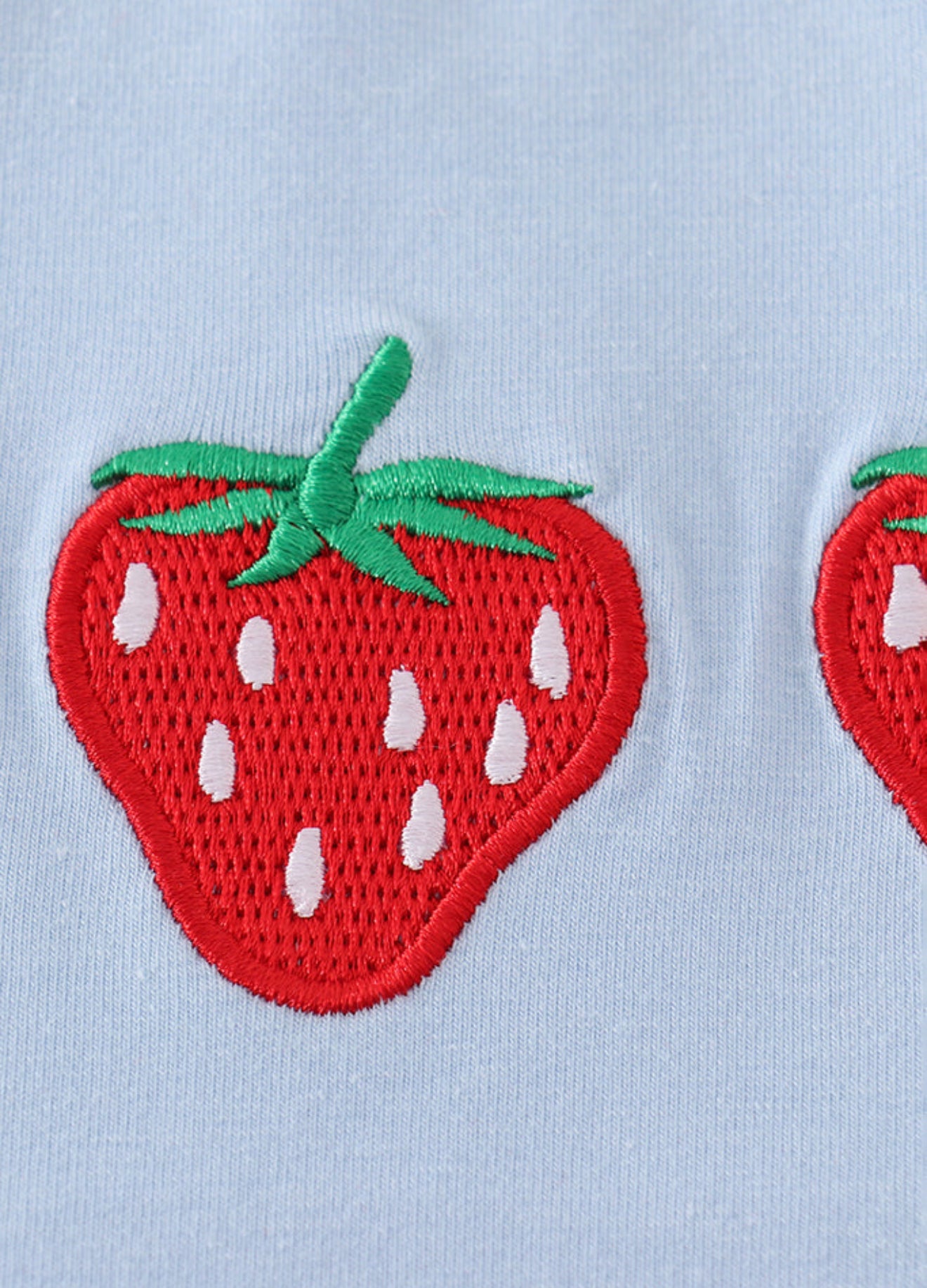 BLUE STRAWBERRY EMBROIDERY BUBBLE