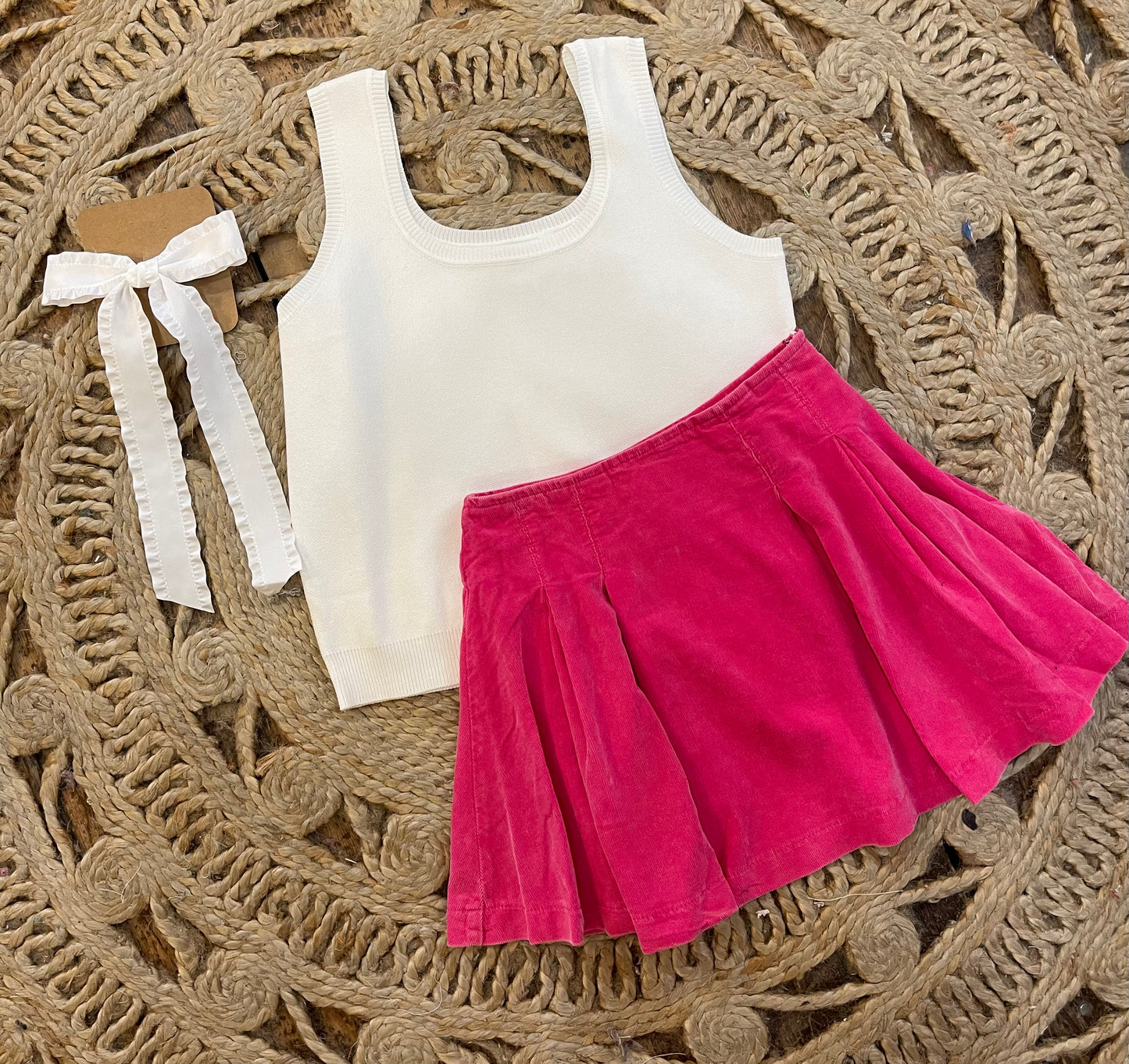 Hot Pink Corduroy Skirt