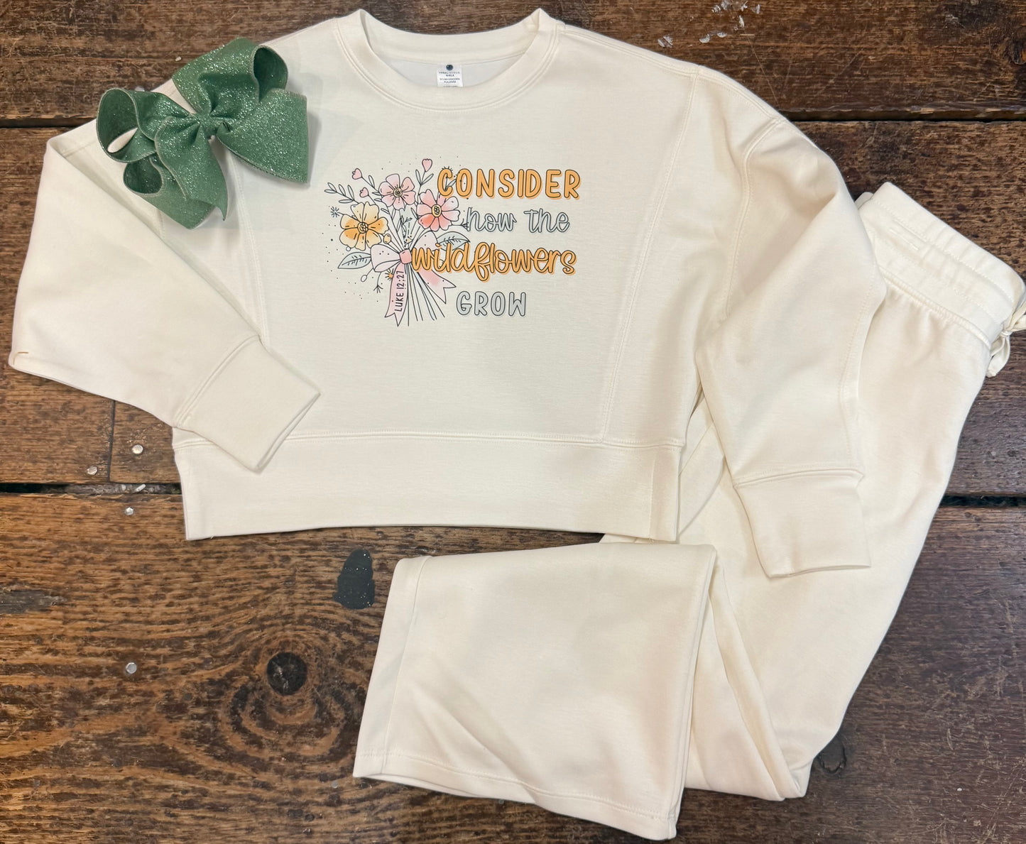 ) Girls Crew Neck Scuba Top and Pant - 2 PC SET wallflowers