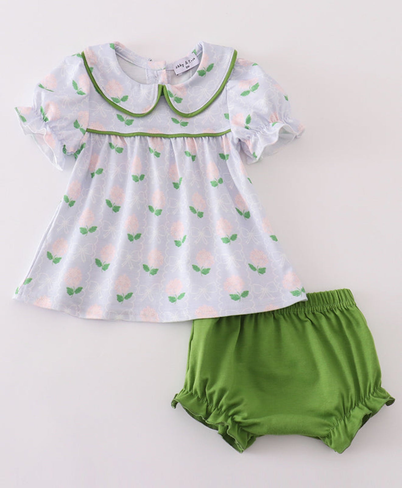 FLORAL BOW PRINT GIRL BLOOMER SET