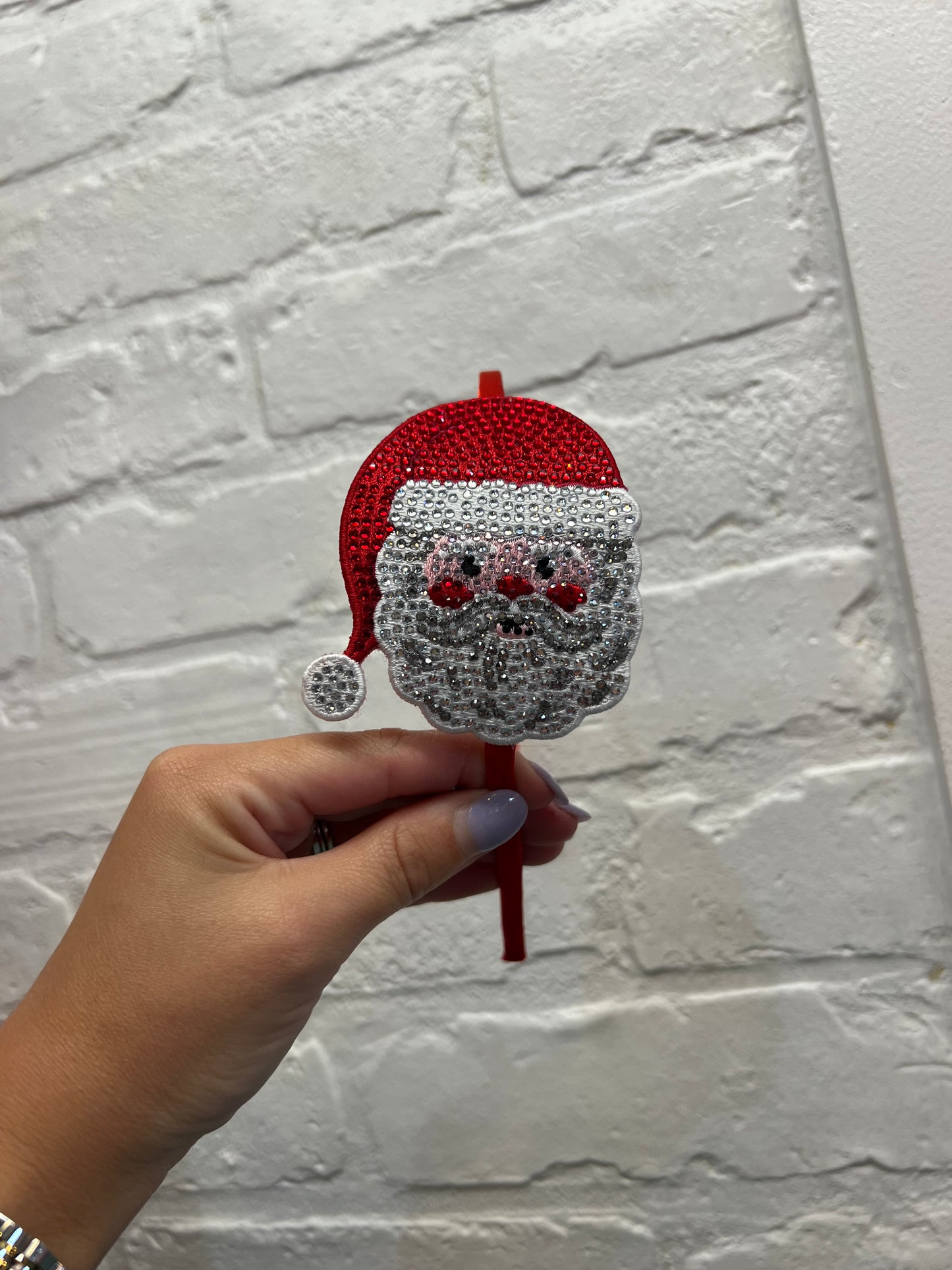 Santa Claus Rhinestone Patch Headband