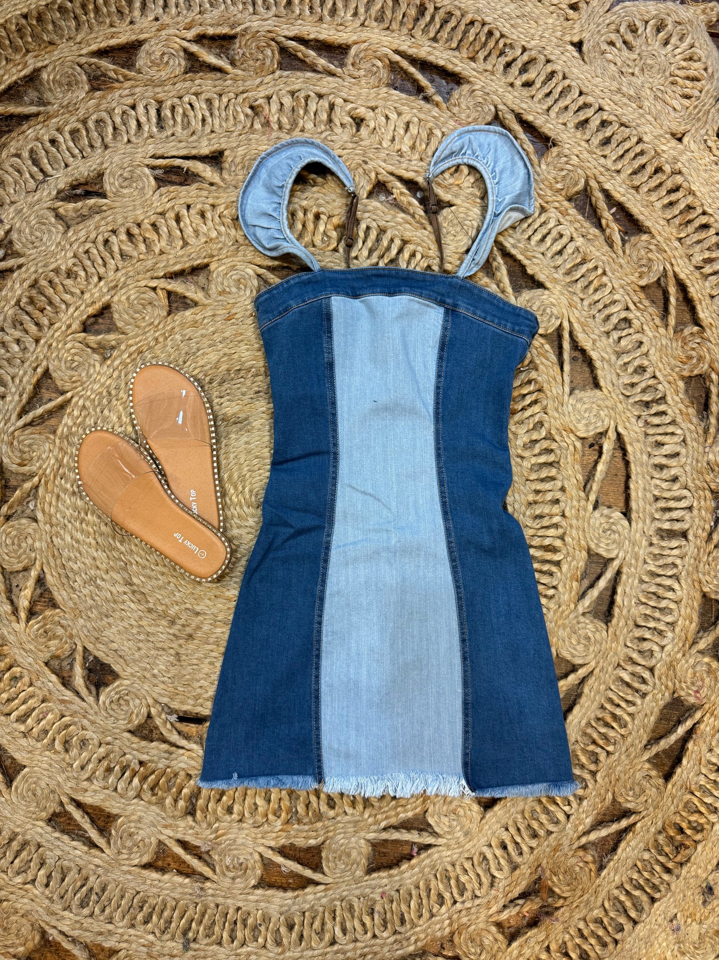 Ruffle Denim Dress