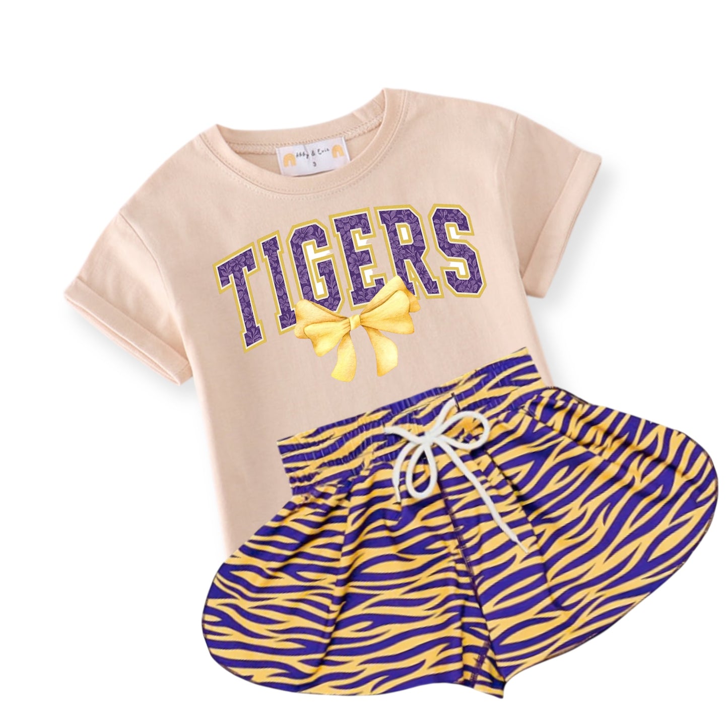 Tigers Bow tee on Ivory