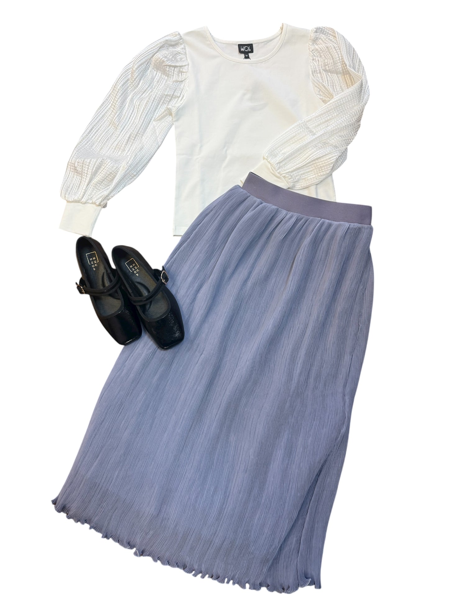 Lavender Long Pleated Skirt