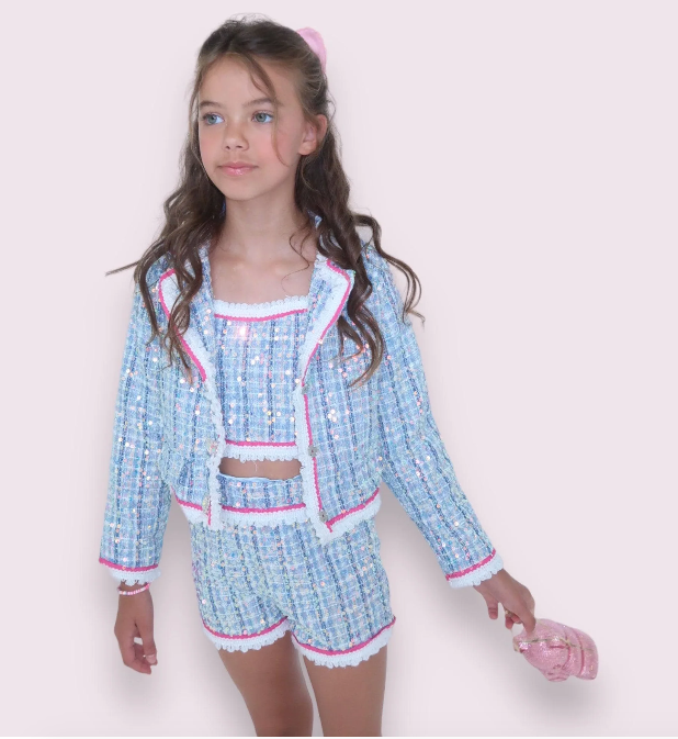 3-in-1 Blue Plaid Coco Suit