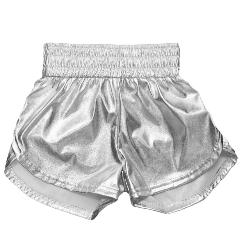 Silver Metallic Shorts