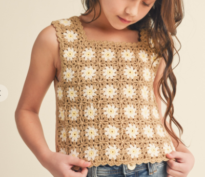Girls Sleveless Crochet Top