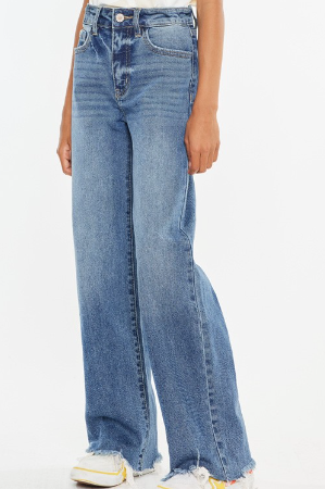 High Rise Slim Wide Leg in Medium Wash Jeans
