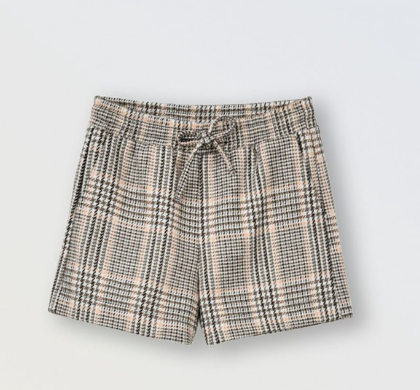 Beige woven shorts