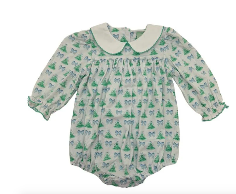 Christmas Tree Knit Peter pan collar bubble