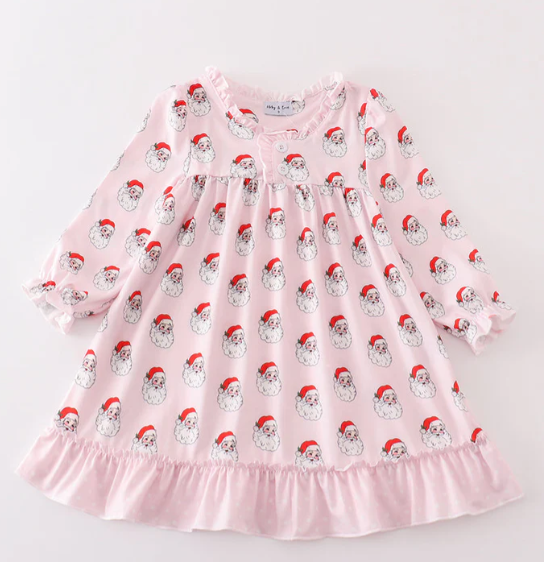 Pink Christmas Santa Claus Girl Gown