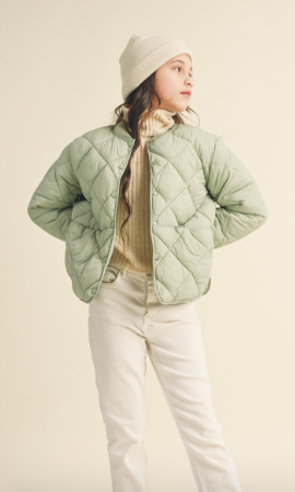 QUILTED JACKET in Sage