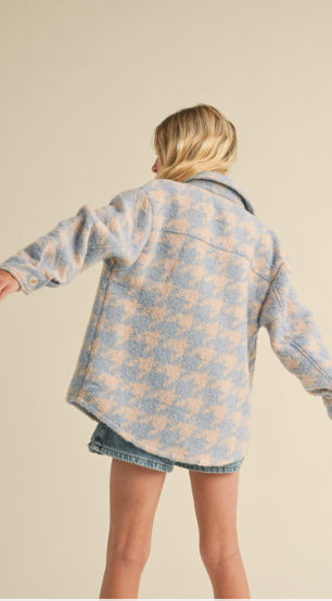 TWEEN KIDS GIRLS HOUNDSTOOTH SHACKET