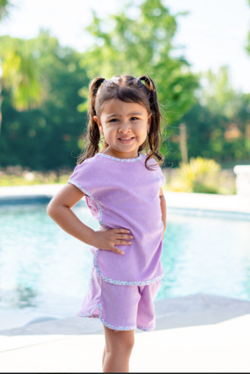 Luna Terry Short Set in Purple