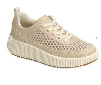 Raffia mesh tennis shoe