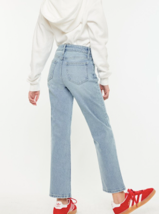 YOUTH OPEN PACK HIGH RISE STRAIGHT JEANS in light