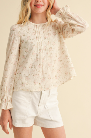 PINTUCK BILLOW L/S TOP