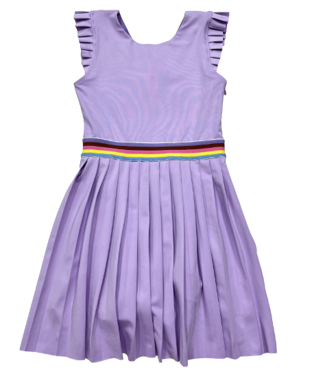 Tennis White Mini Dress in Lavender