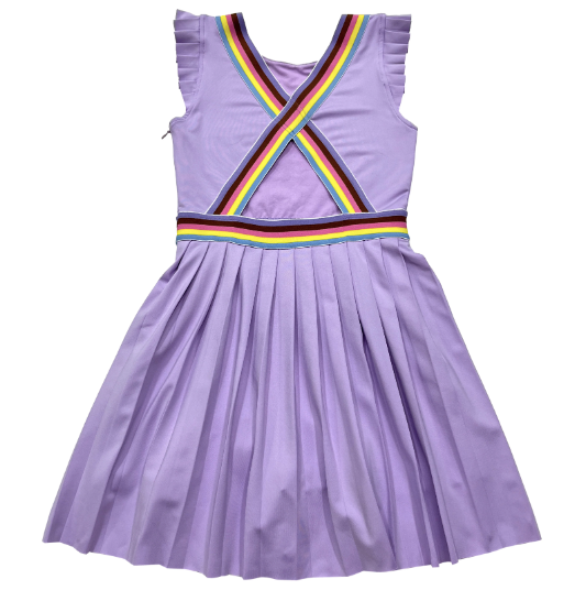 Tennis White Mini Dress in Lavender