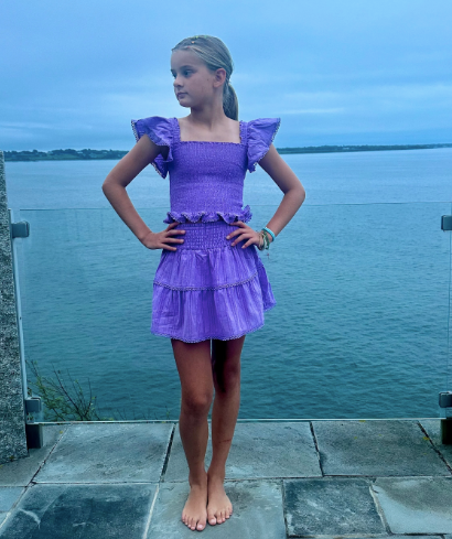 Lavender Smocked Waistband Skirt