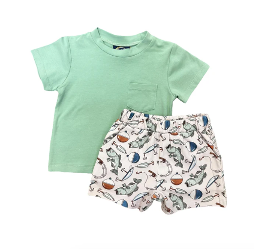 Fishing Lures Boys Short Set