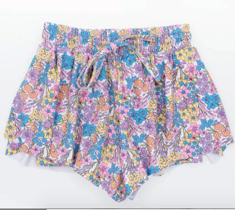 Bright Floral on Butterfly Flowy Short