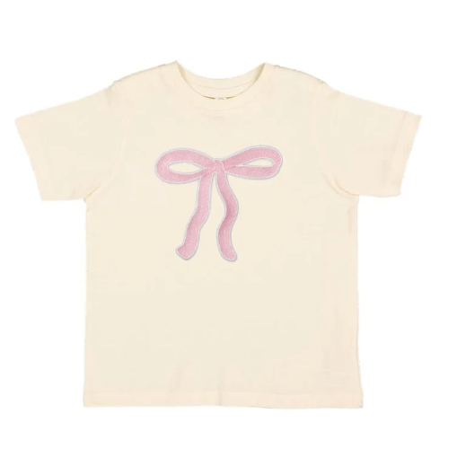 Coquette Bow Patch Short Sleeve T-Shirt - Natural