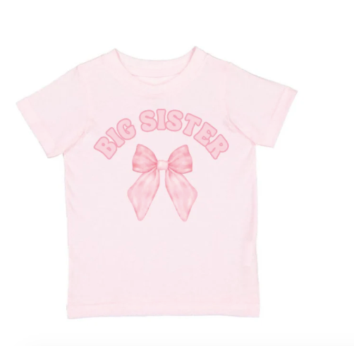 Big Sister Bow Short Sleeve T-Shirt - Ballet