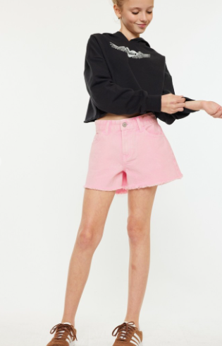 Pink Denim Shorts
