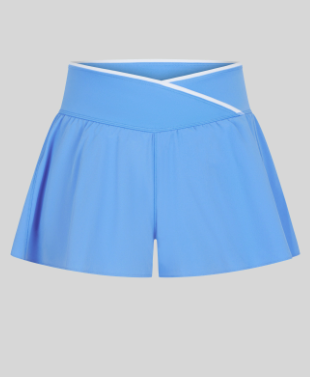 Girls Lightstreme Crossover Criss Cross Shorts in Ocean Blue