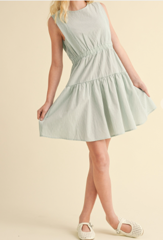 Tween Girls Kids 2 Tier Knee Length Dress