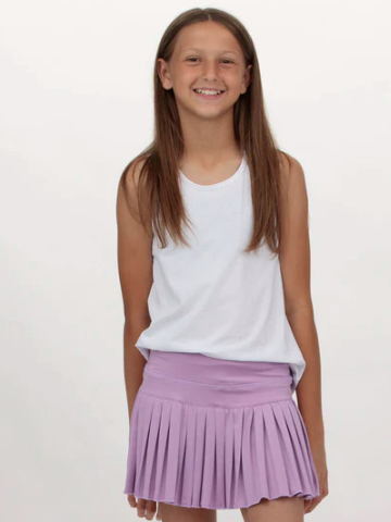 Mini Pleated Skort in Solid Lavender