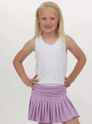 Mini Pleated Skort in Solid Lavender